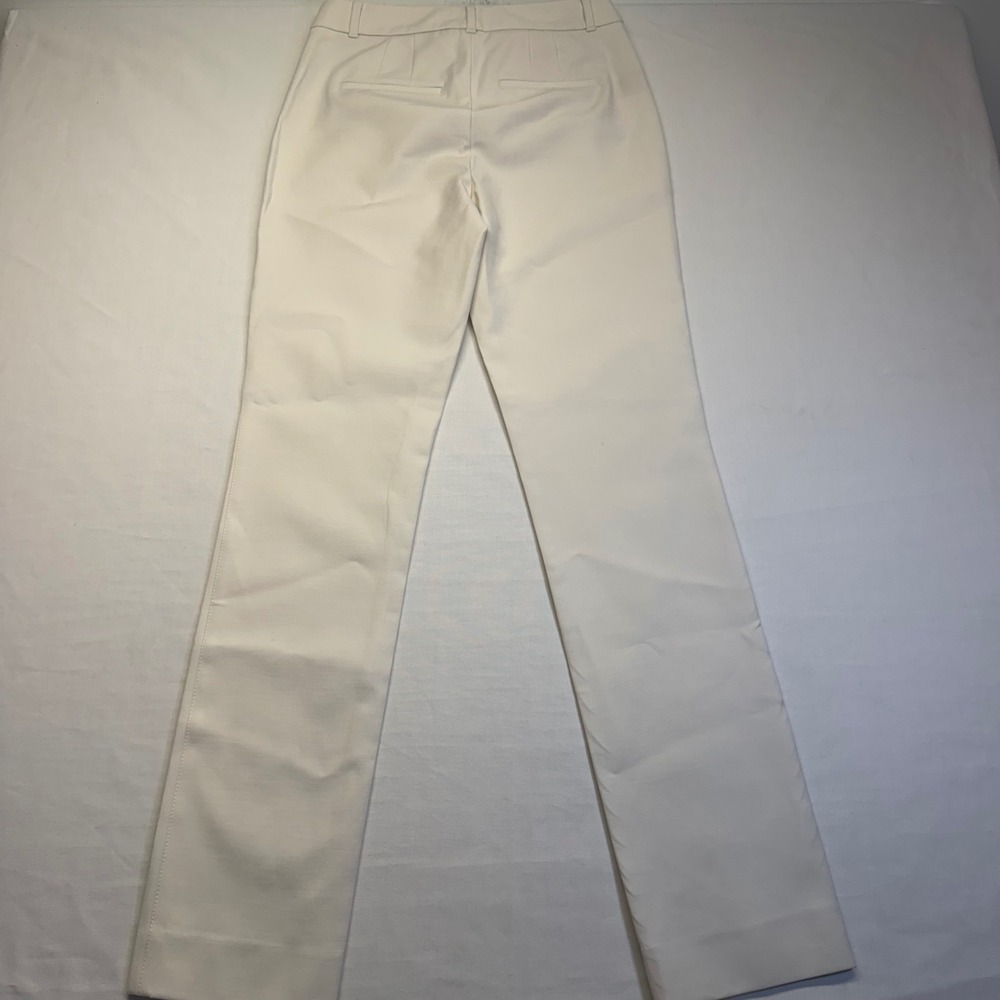 WHBM White House Black Market Slim Straight Leg Pants Ivory Size 2L Career - Picture 5 of 9